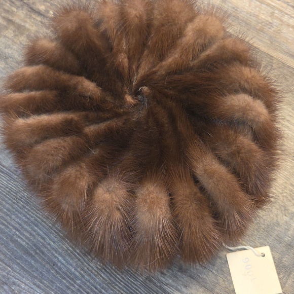 Fur Cloche Mink Hat Brown Really Soft Leather Real Fur main image 4